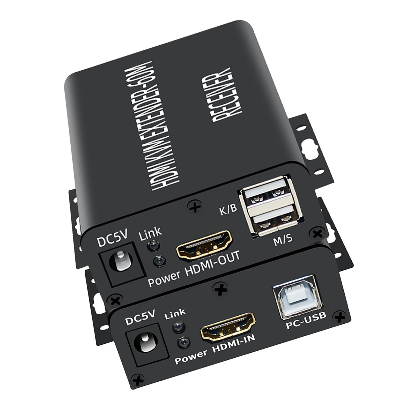 HDMI KVM Extender 60M Transmitter Receiver Plug Type EU