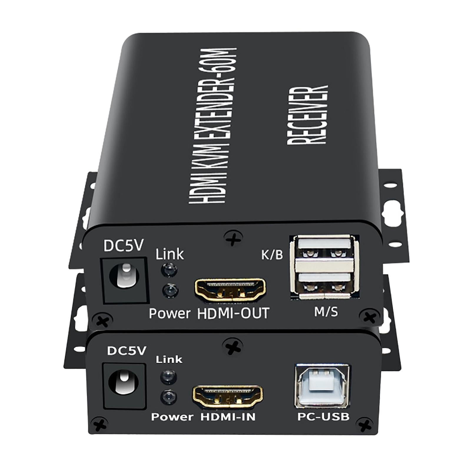 HDMI KVM Extender 60M Transmitter Receiver Plug Type EU