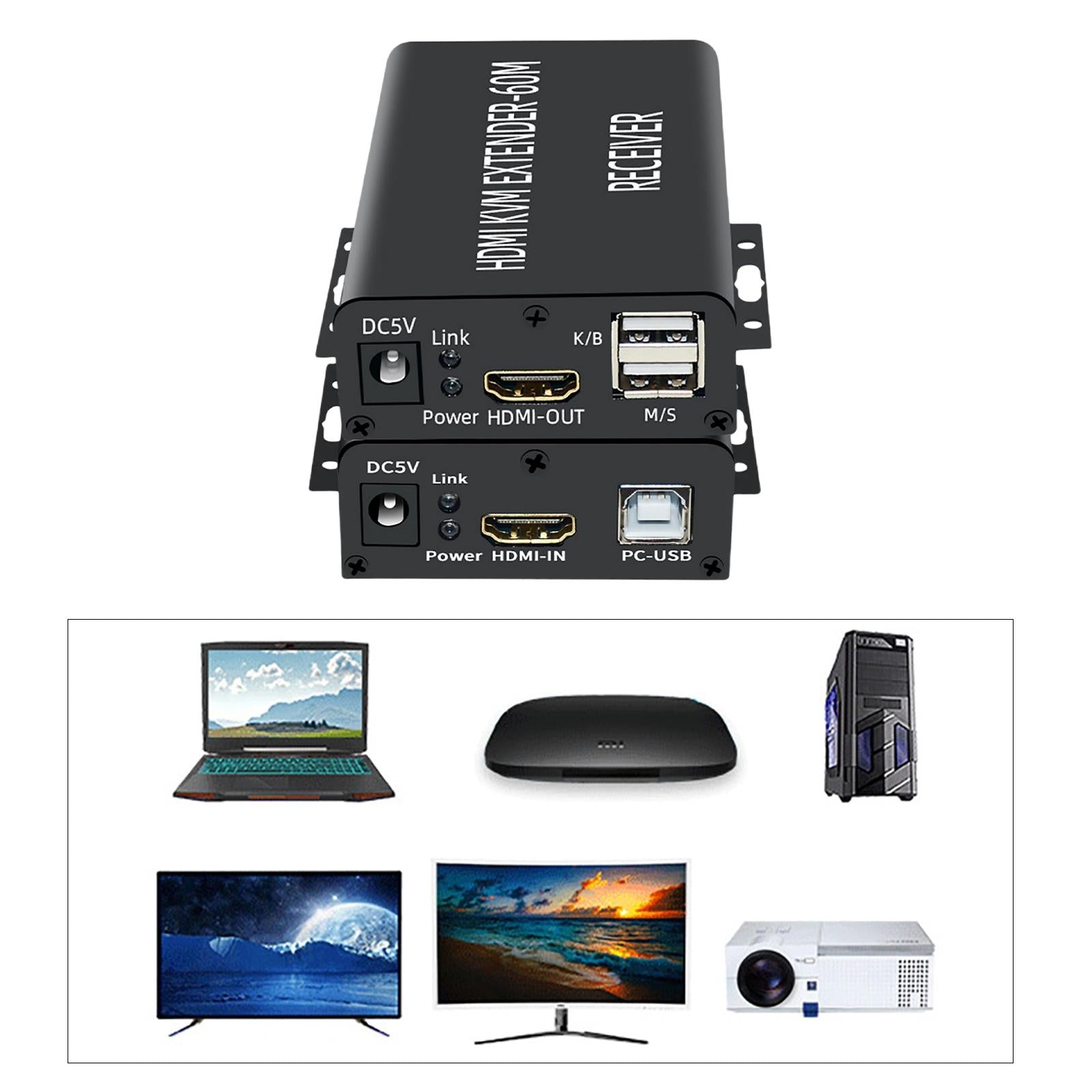 HDMI KVM Extender 60M Transmitter Receiver Plug Type EU