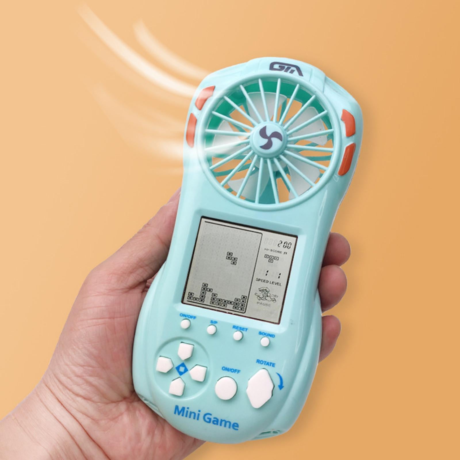 Electronic Game Console with Small Fan Handheld Mini Child  Blue