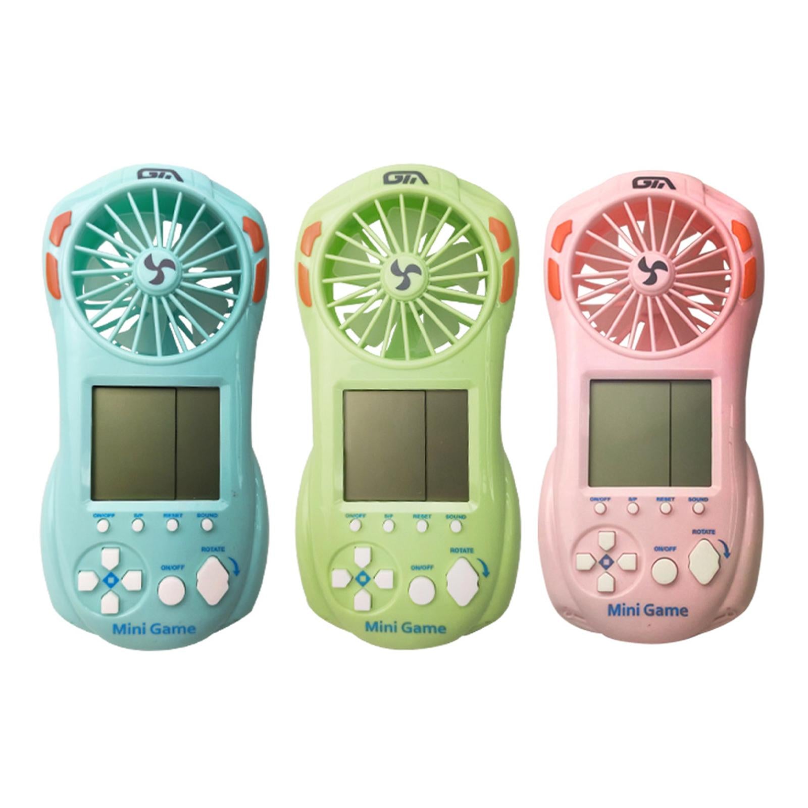 Electronic Game Console with Small Fan Handheld Mini Child  Blue