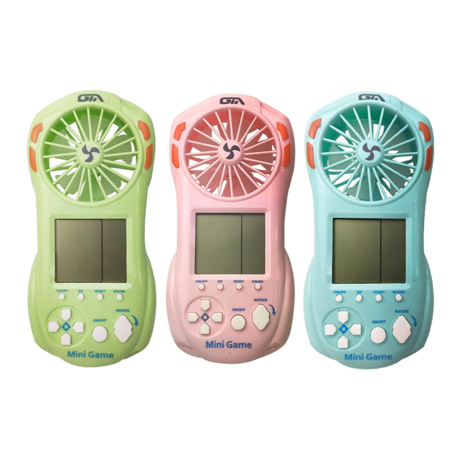 Electronic Game Console with Small Fan Handheld Mini Child  Blue