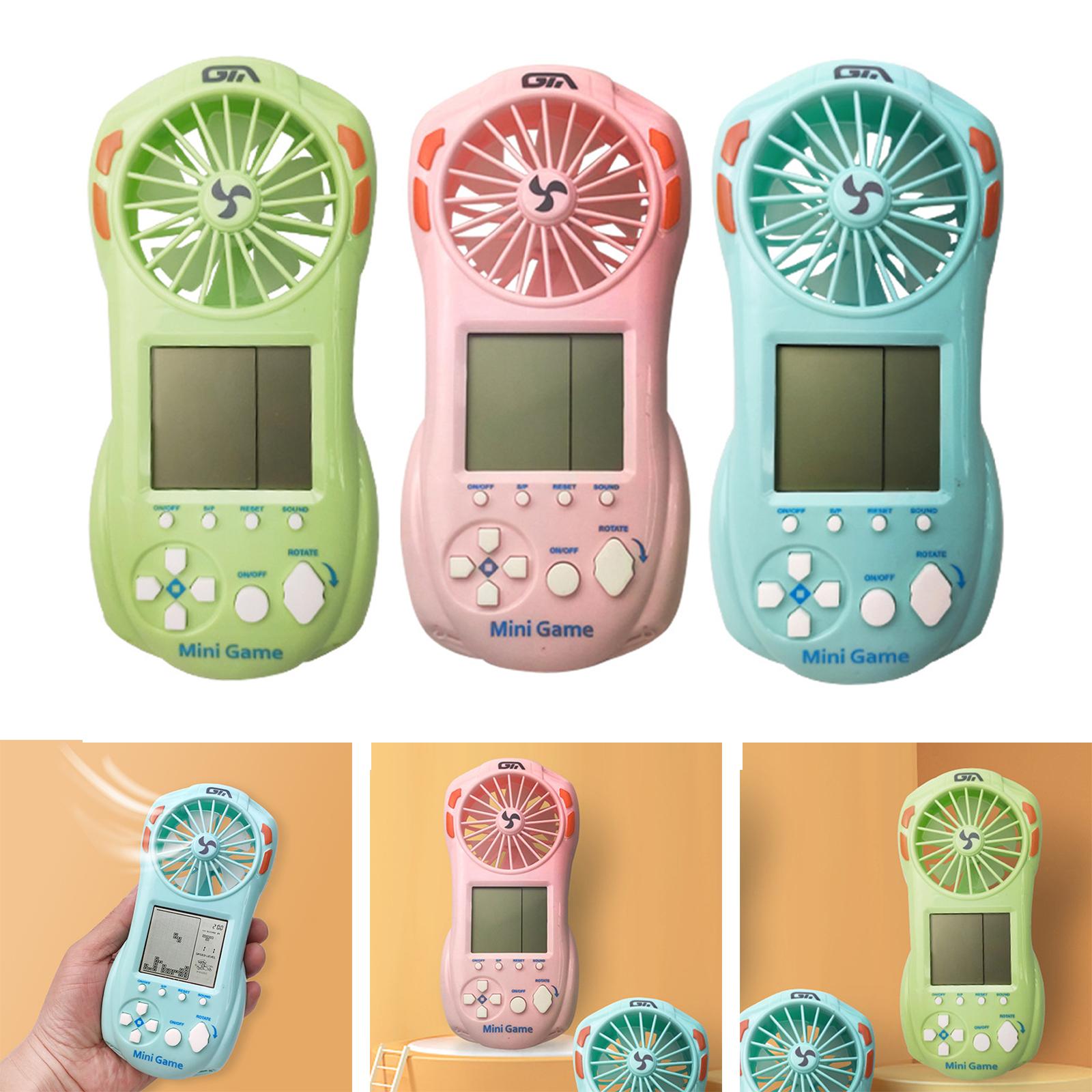 Electronic Game Console with Small Fan Handheld Mini Child  Blue