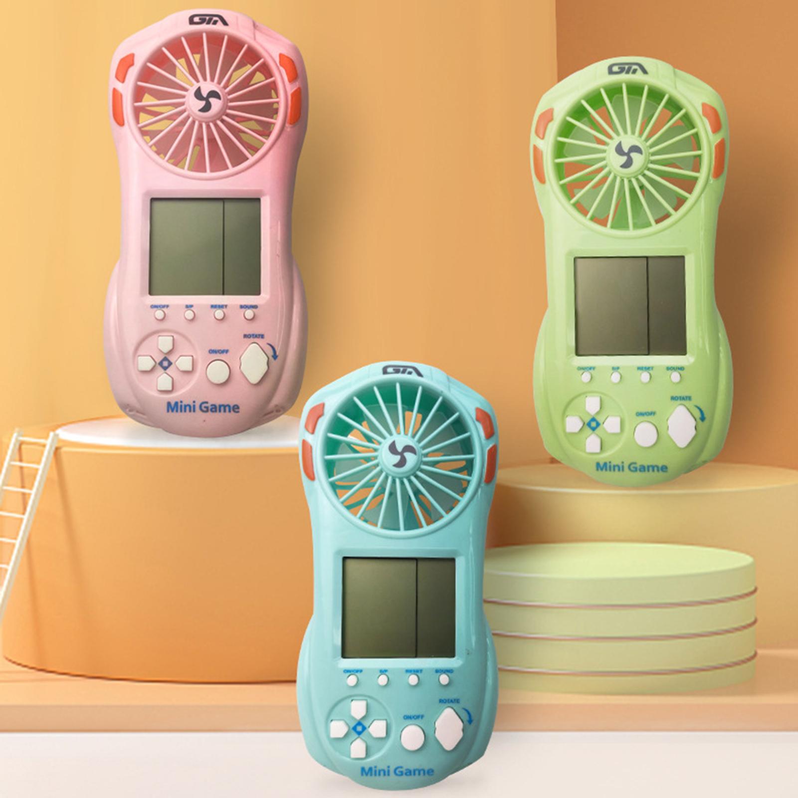 Electronic Game Console with Small Fan Handheld Mini Child  Blue