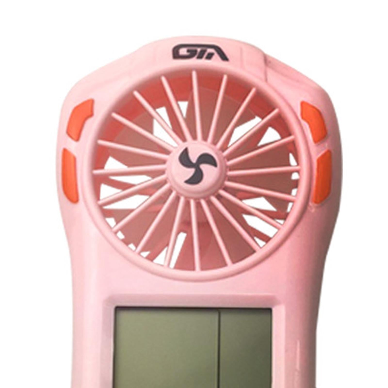 Electronic Game Console with Small Fan Handheld Mini Child  Pink