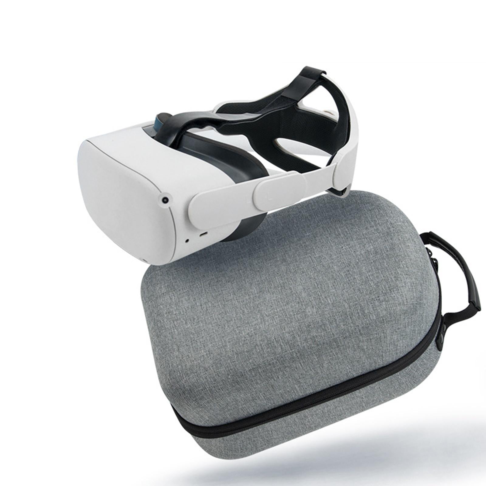 For Quest 2 VR Headset Elite Strap Storage Bag with Battery Carrying Case Grey