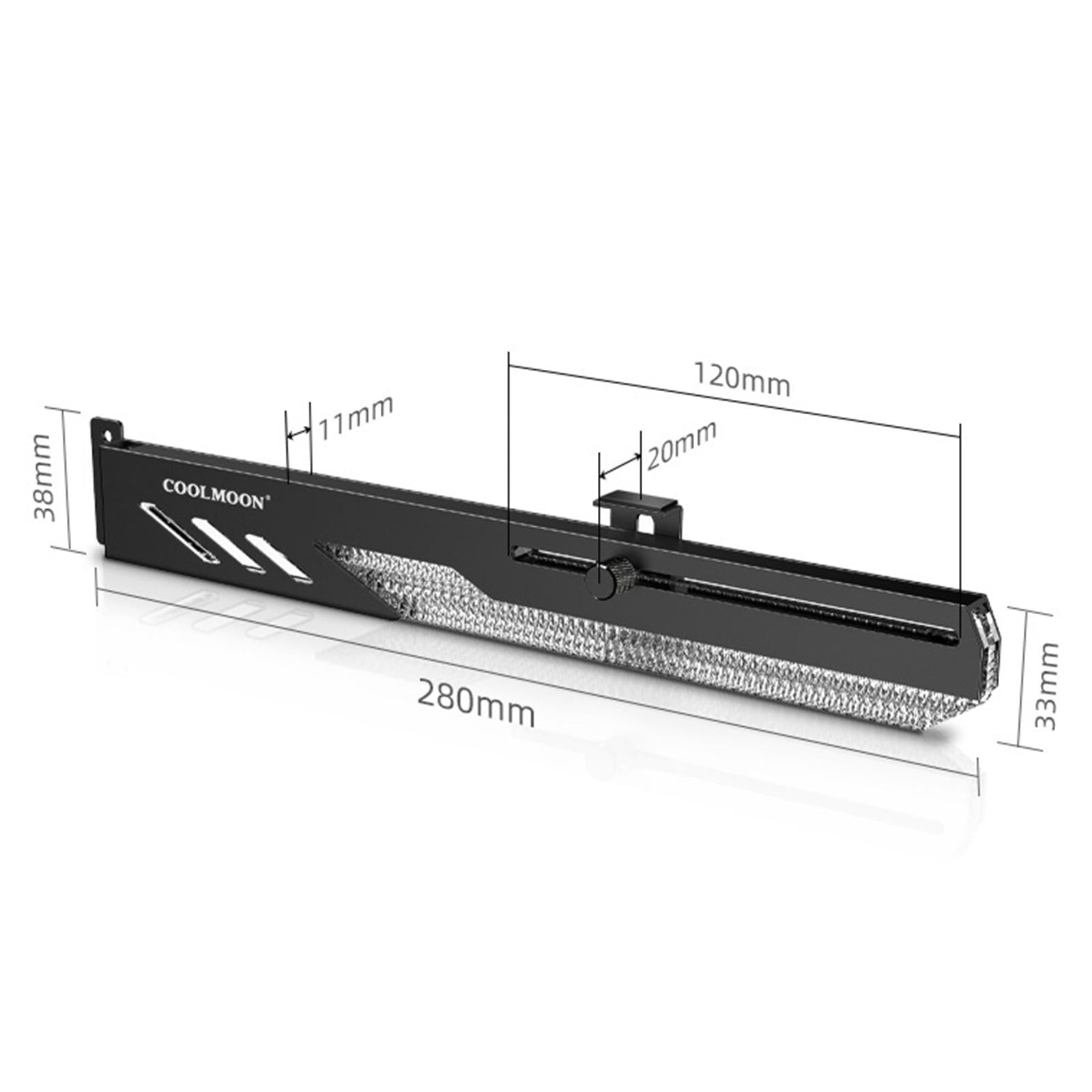 GPU Support Holder 5V Sliding Adjustment Aluminum Alloy RGB Strip Black