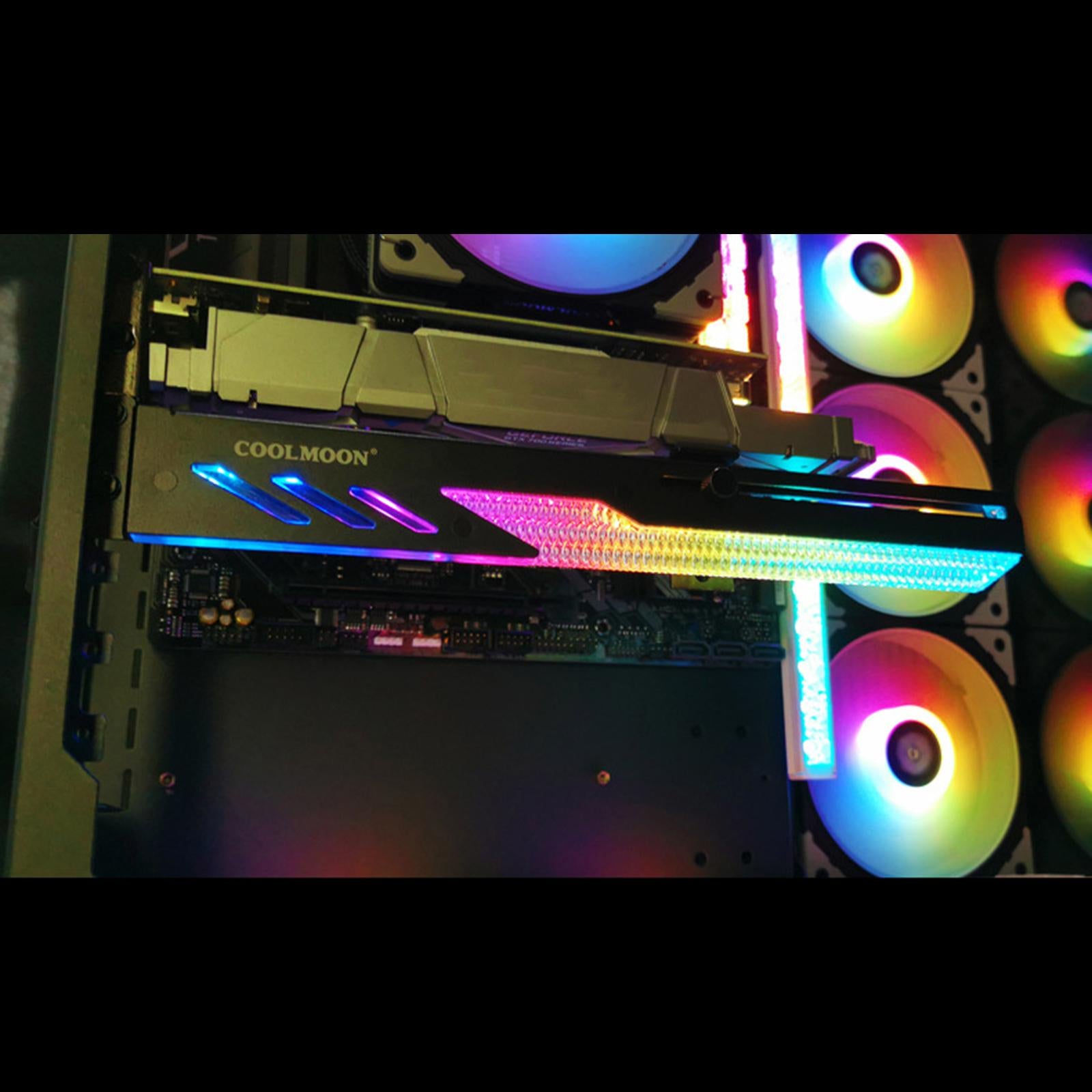 GPU Support Holder 5V Sliding Adjustment Aluminum Alloy RGB Strip Black
