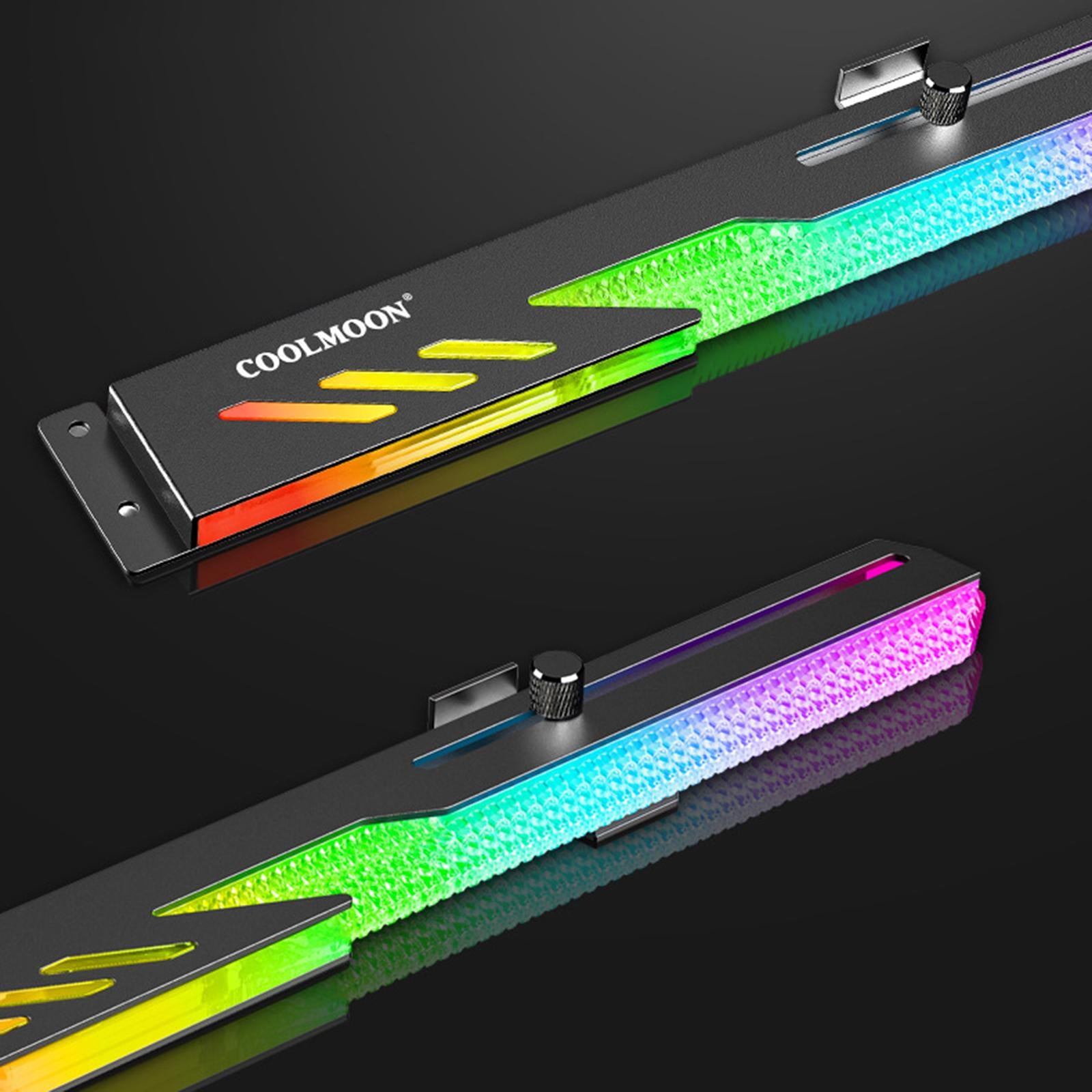 GPU Support Holder 5V Sliding Adjustment Aluminum Alloy RGB Strip Black