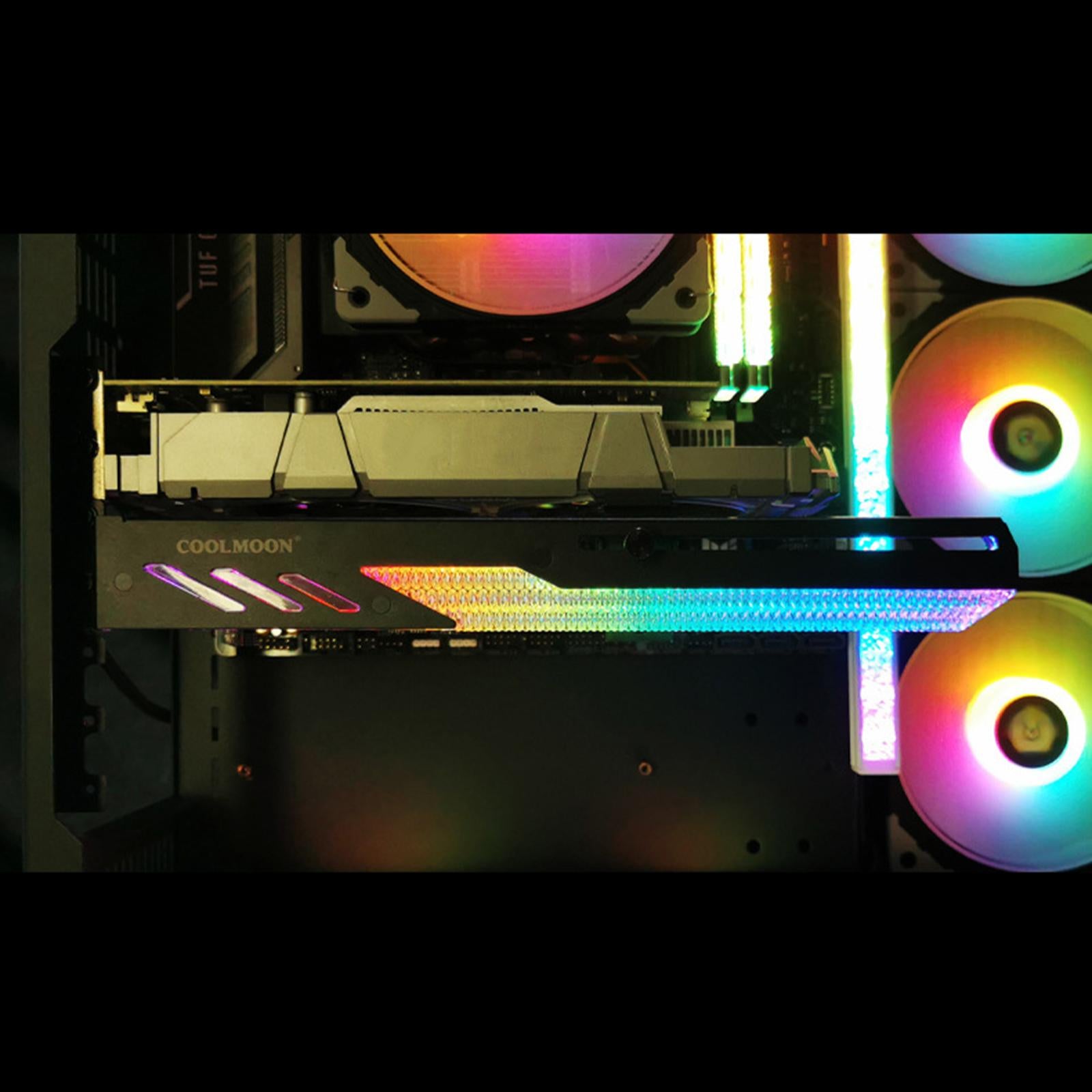 GPU Support Holder 5V Sliding Adjustment Aluminum Alloy RGB Strip Black