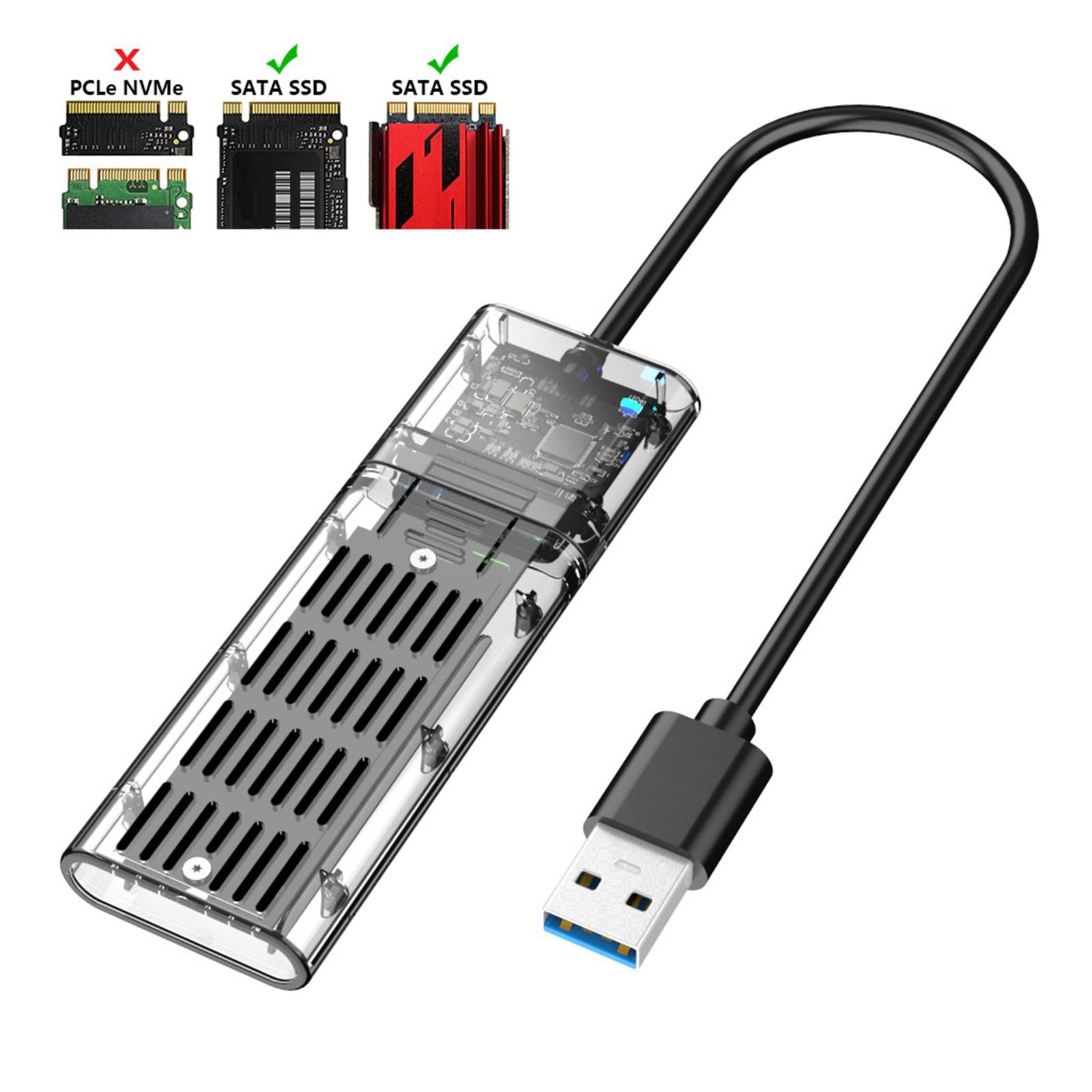 M.2 to USB 3.0 SSD Adapter Enclosure Box Converter HDD Box SSD Case Reader Black