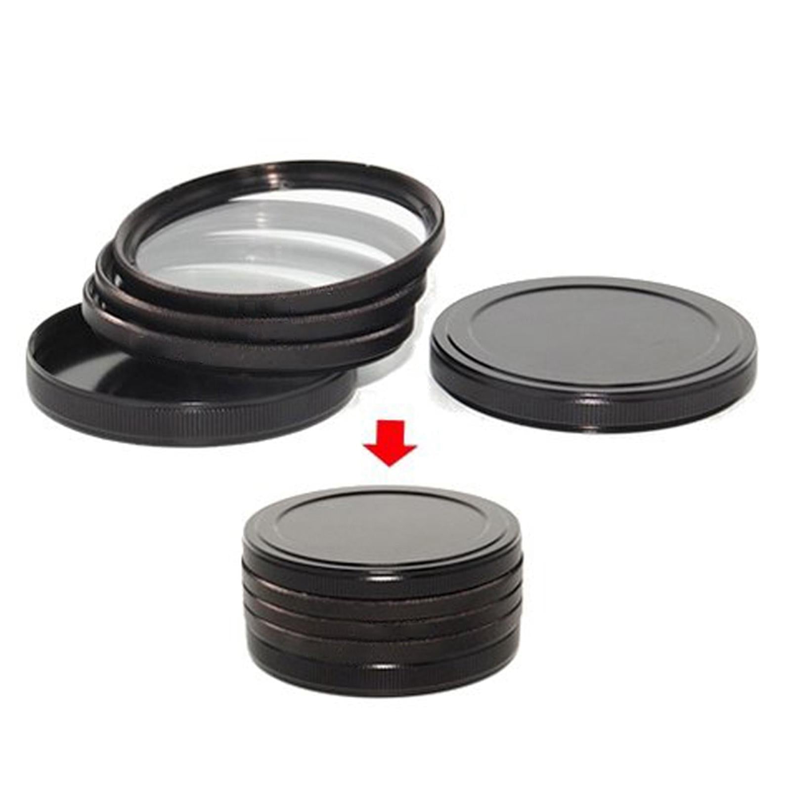 2x Metal Round Screw in Lens Filter Stack Caps Metal Protector Case 46mm