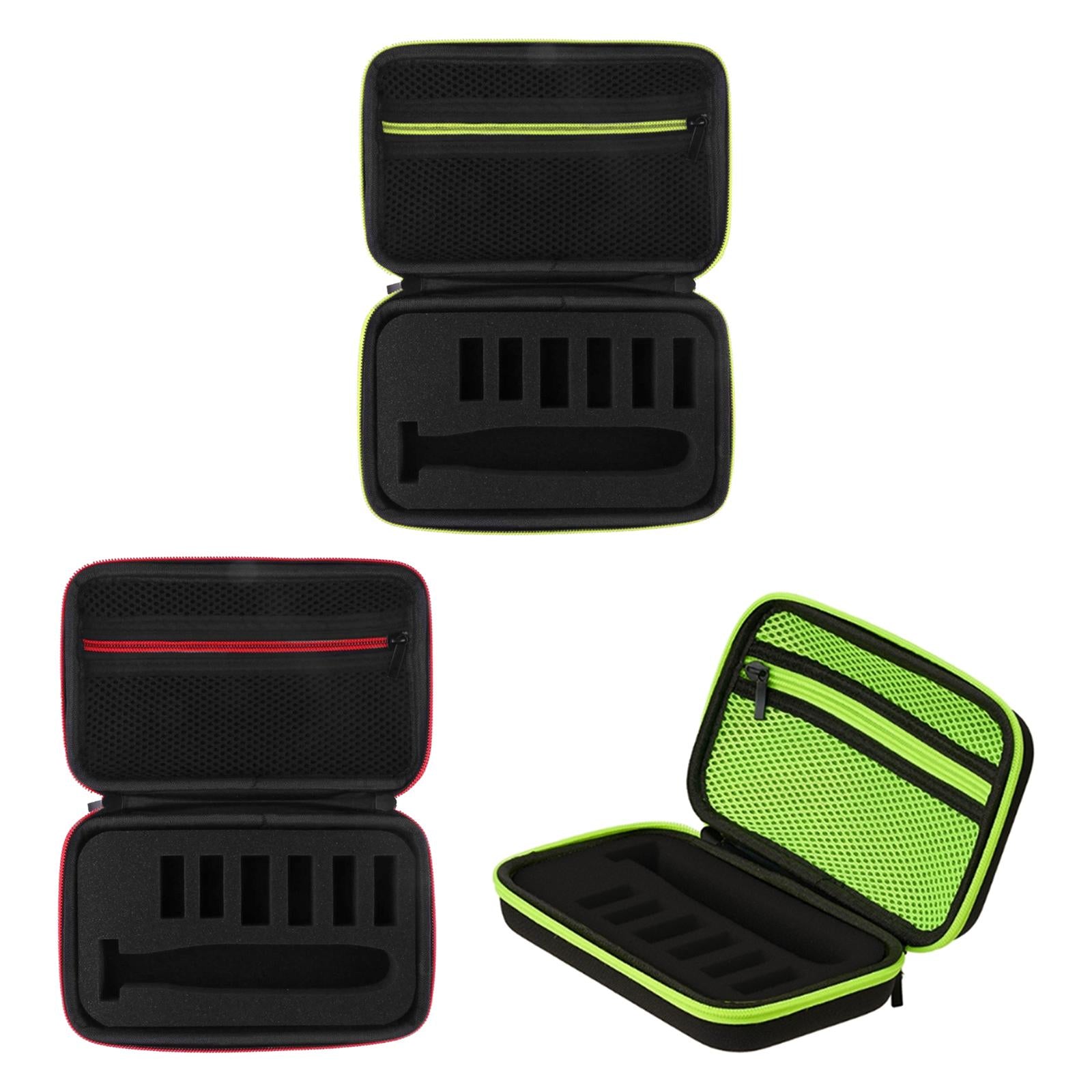 Shaver Storage Box with Soft Lining for Philips Norelco QP2520/72 Green Zipper