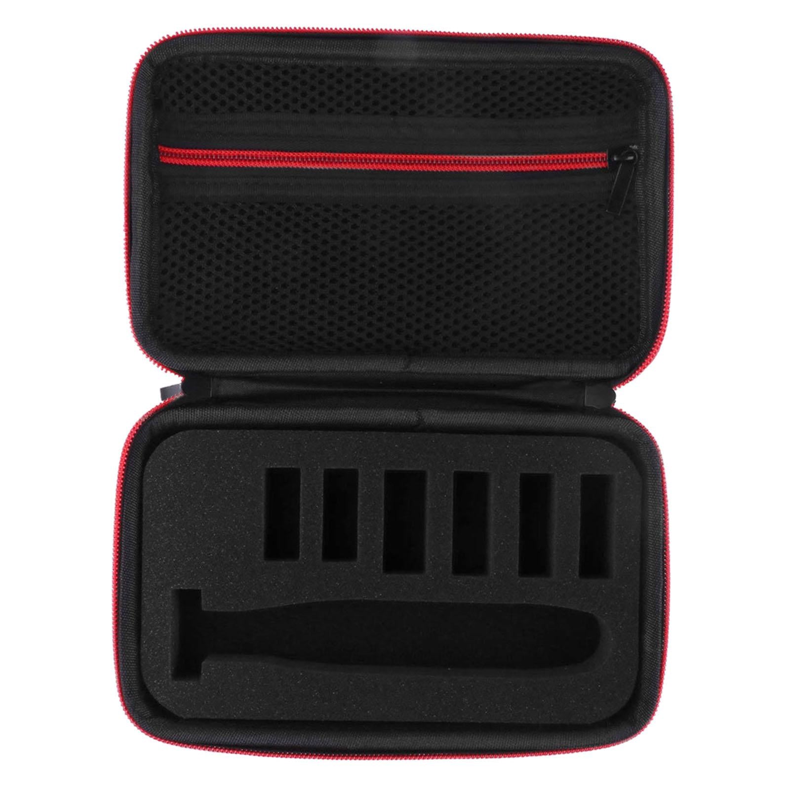 Shaver Storage Box with Soft Lining for Philips Norelco QP2520/72 Red Zipper