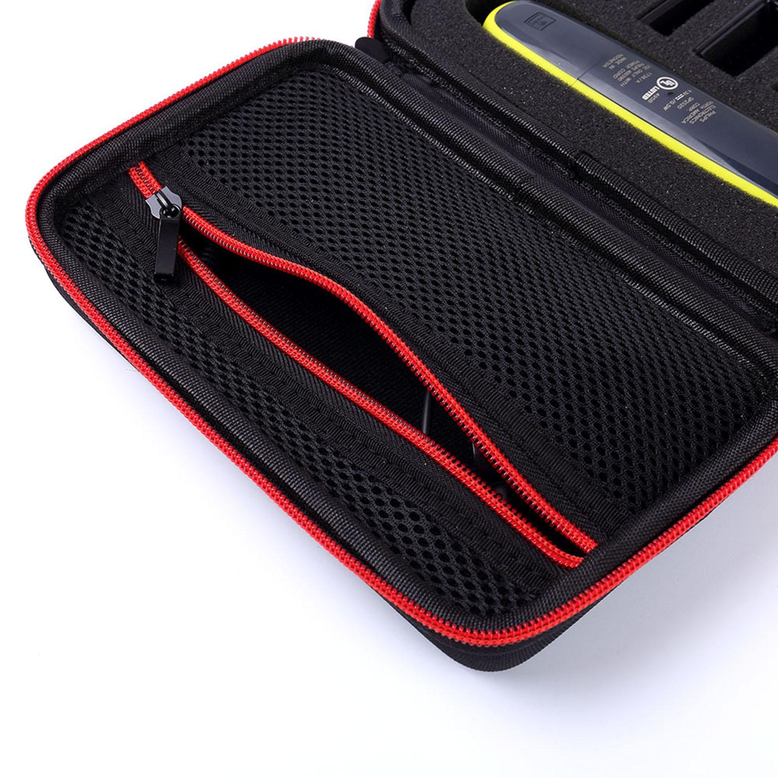 Shaver Storage Box with Soft Lining for Philips Norelco QP2520/72 Red Zipper