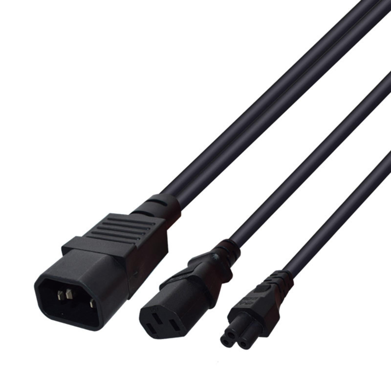 IEC320 C14 to IEC320 C13+C5 Y Splitter Power Ups Server Kit Splitter for PC
