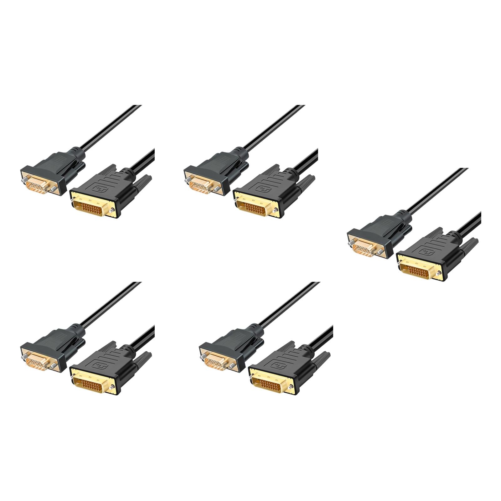 DVI to VGA Cable 1080P @60Hz Gold Plated for Video PC DVD Monitor Desktop 1 meter