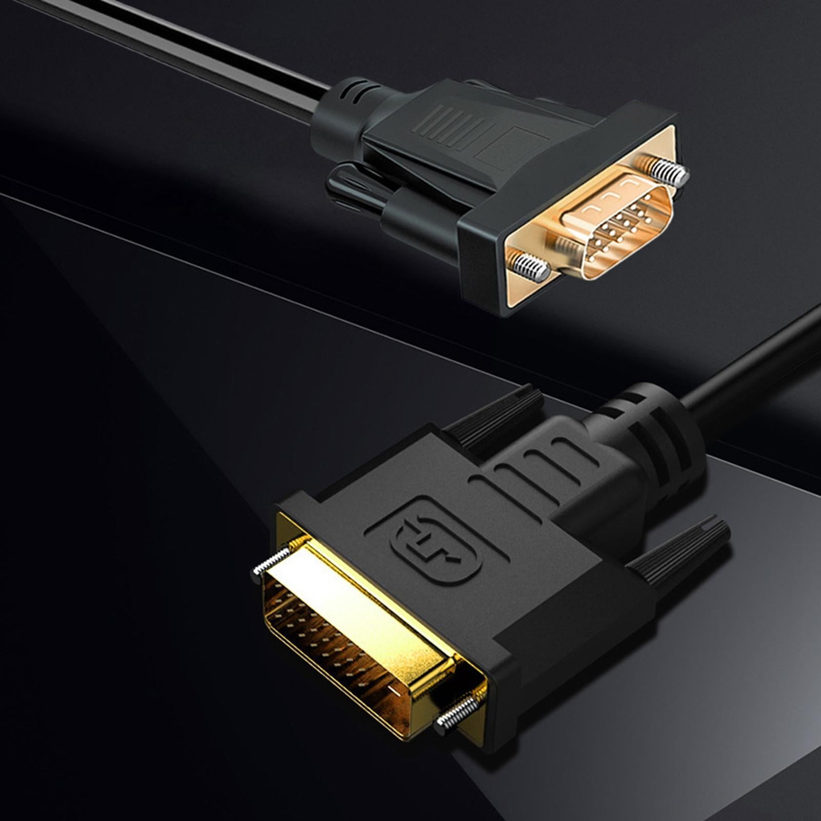 DVI to VGA Cable 1080P @60Hz Gold Plated for Video PC DVD Monitor Desktop 1.5 meters