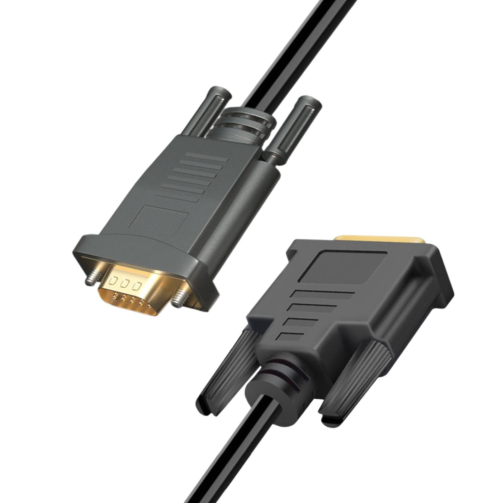 DVI to VGA Cable 1080P @60Hz Gold Plated for Video PC DVD Monitor Desktop 1.5 meters