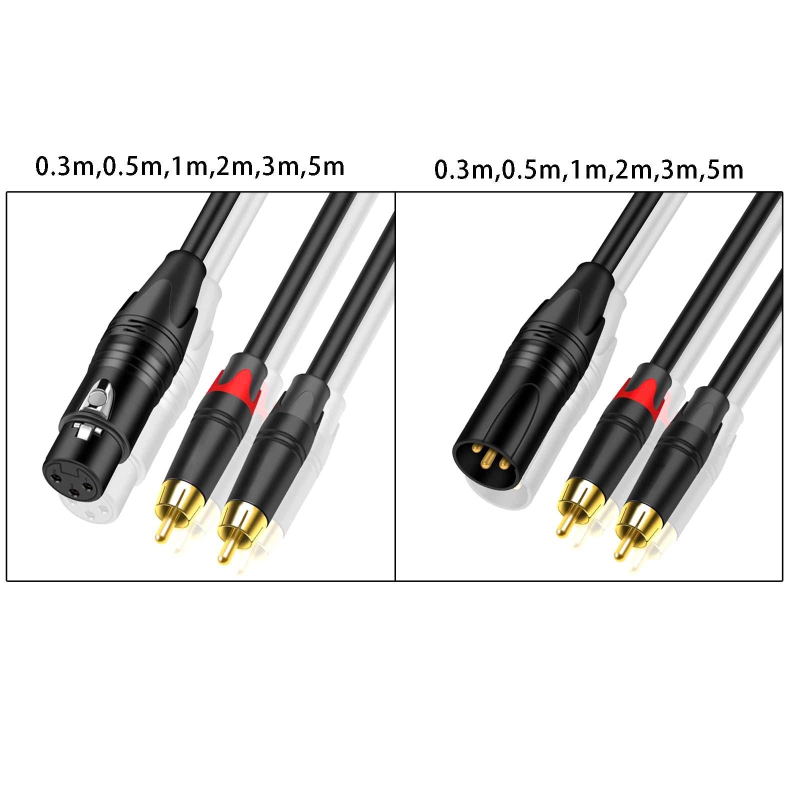 XLR to Dual  HiFi Stereo Audio Connection Shielded for Recorders Male 0.3M