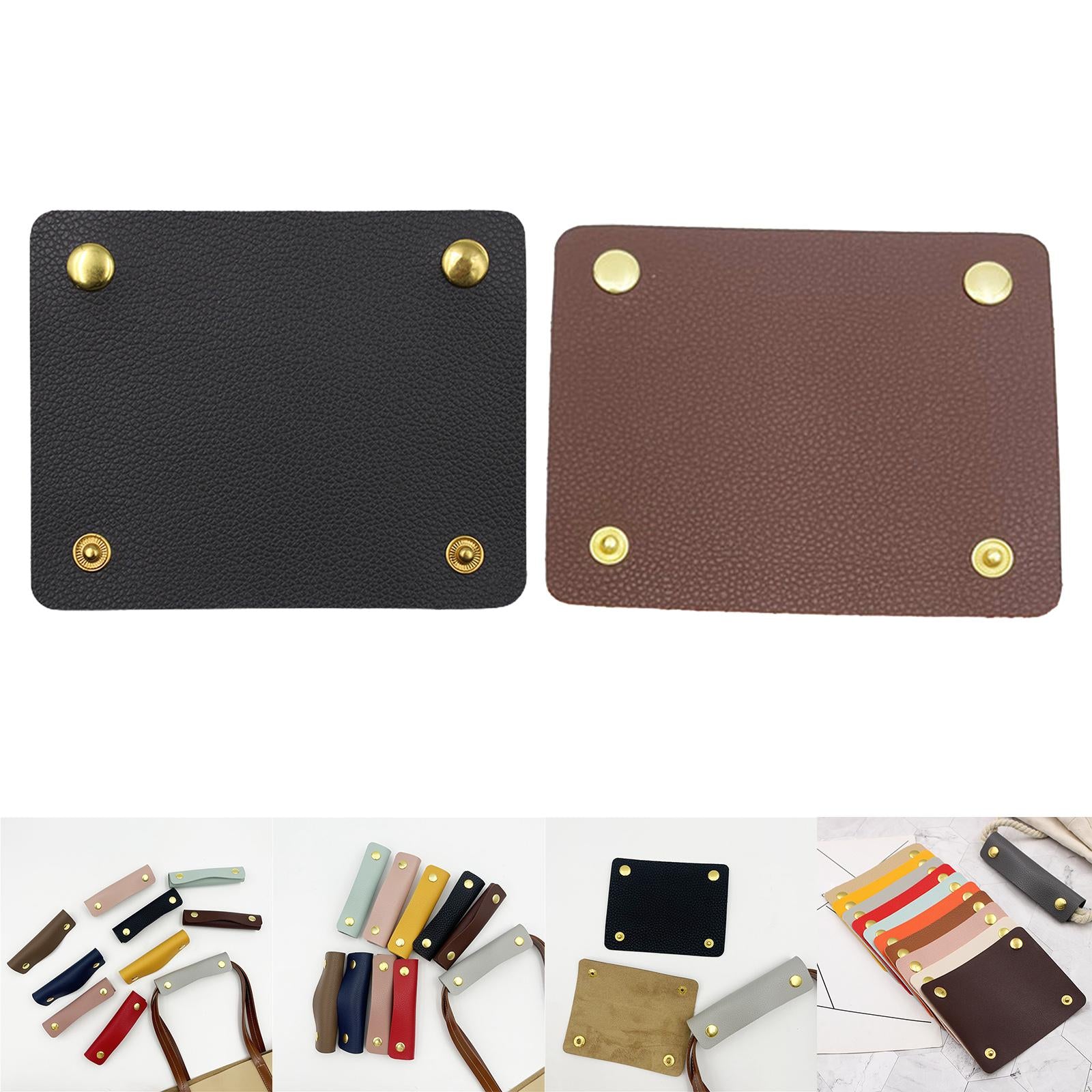 Handbag Grip Sleeve Cover Handle Grip Sleeve PU Leather for Wallet Purse Black