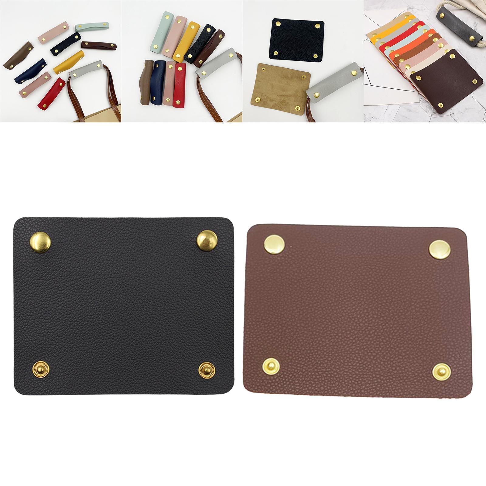 Handbag Grip Sleeve Cover Handle Grip Sleeve PU Leather for Wallet Purse Black