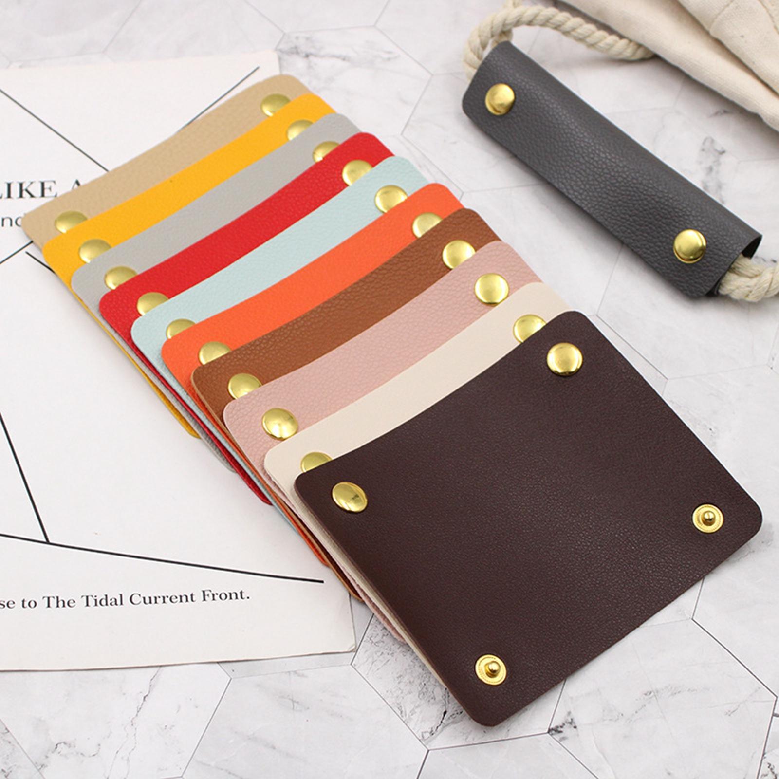 Handbag Grip Sleeve Cover Handle Grip Sleeve PU Leather for Wallet Purse Brown