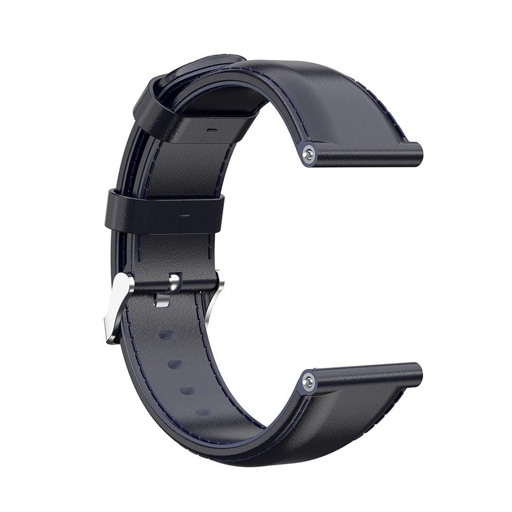 For Garmin Vivoactive 3 Oil Wax Calf Leather Replacement Wrist Strap Watchband (Blue)
