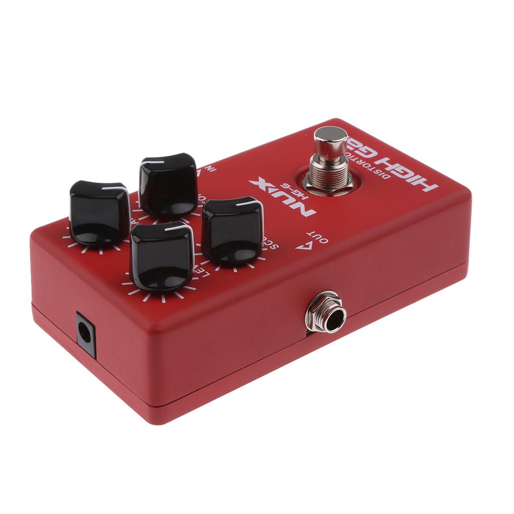 Red Guitar Distortion High Gain Effect Pedal True Bypass HG-6