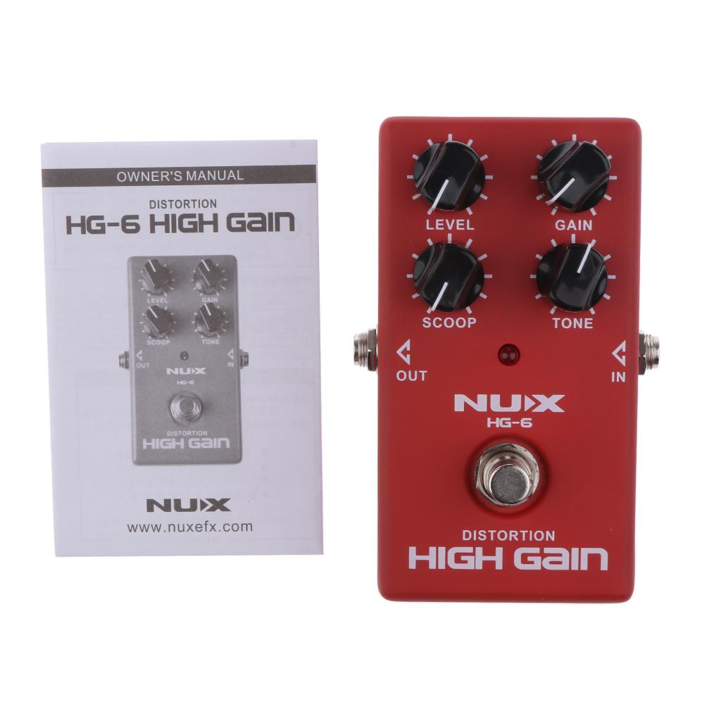 Red Guitar Distortion High Gain Effect Pedal True Bypass HG-6