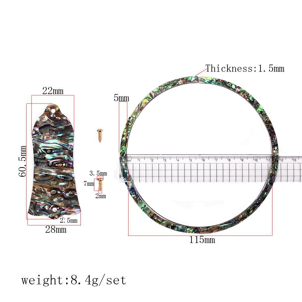 1 Set Shell Acoustic Guitar Truss Rod Cover Soundhole Inlay Strip