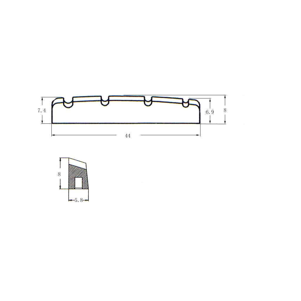 2 Pieces 4 String Pre-slotted Electric Jazz Bass Nut 44x5.8x8mm