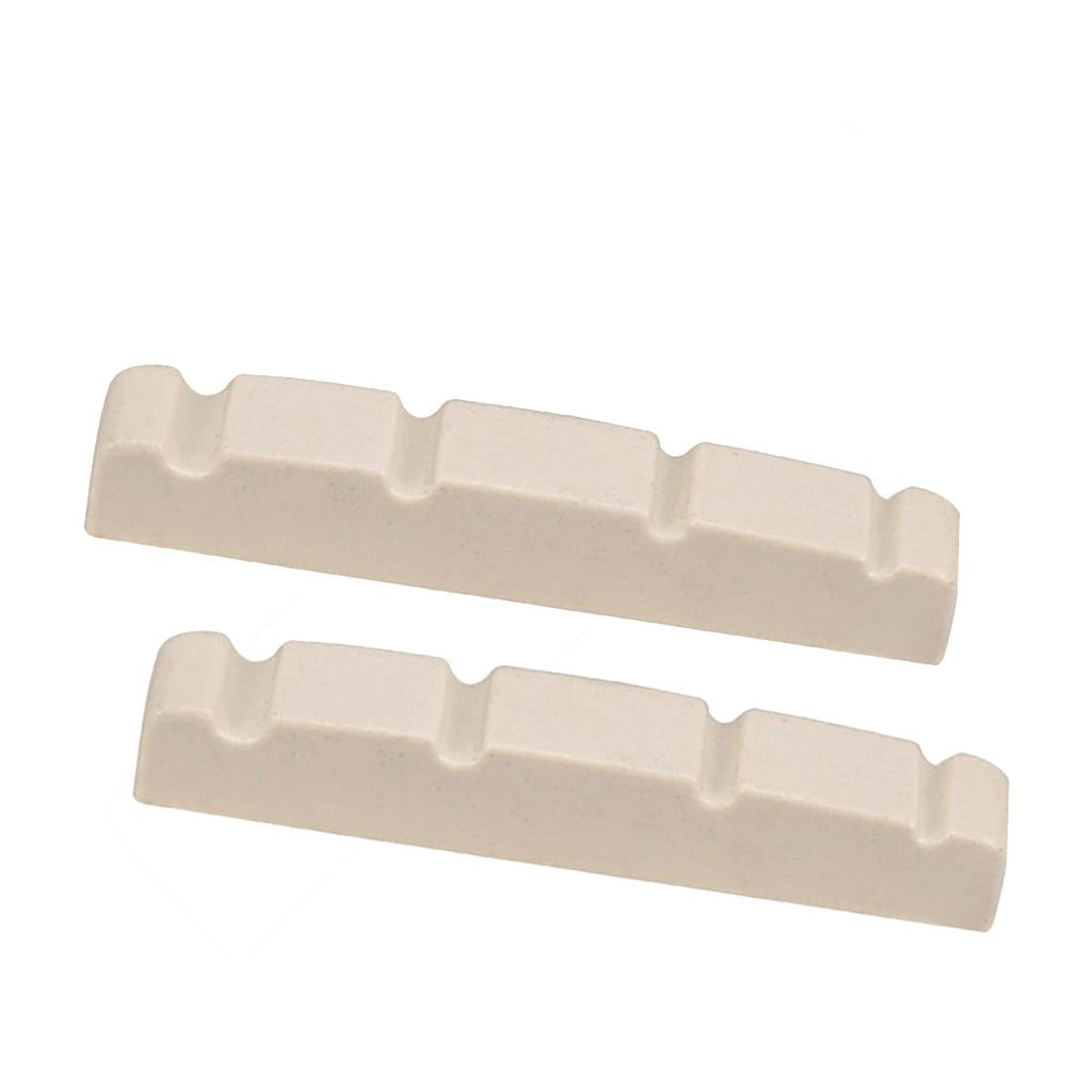 2 Pieces 4 String Pre-slotted Electric Jazz Bass Nut 44x5.8x8mm