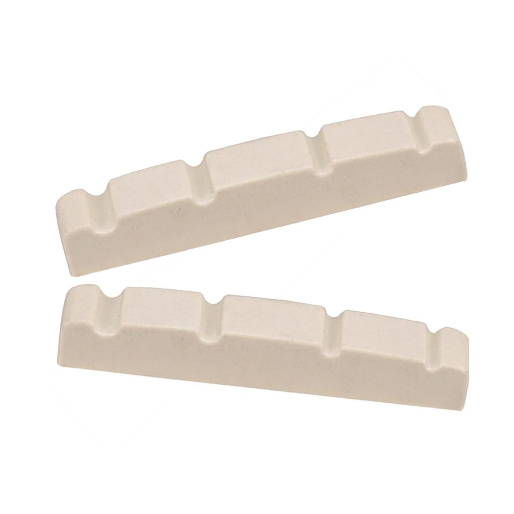 2 Pieces 4 String Pre-slotted Electric Jazz Bass Nut 44x5.8x8mm