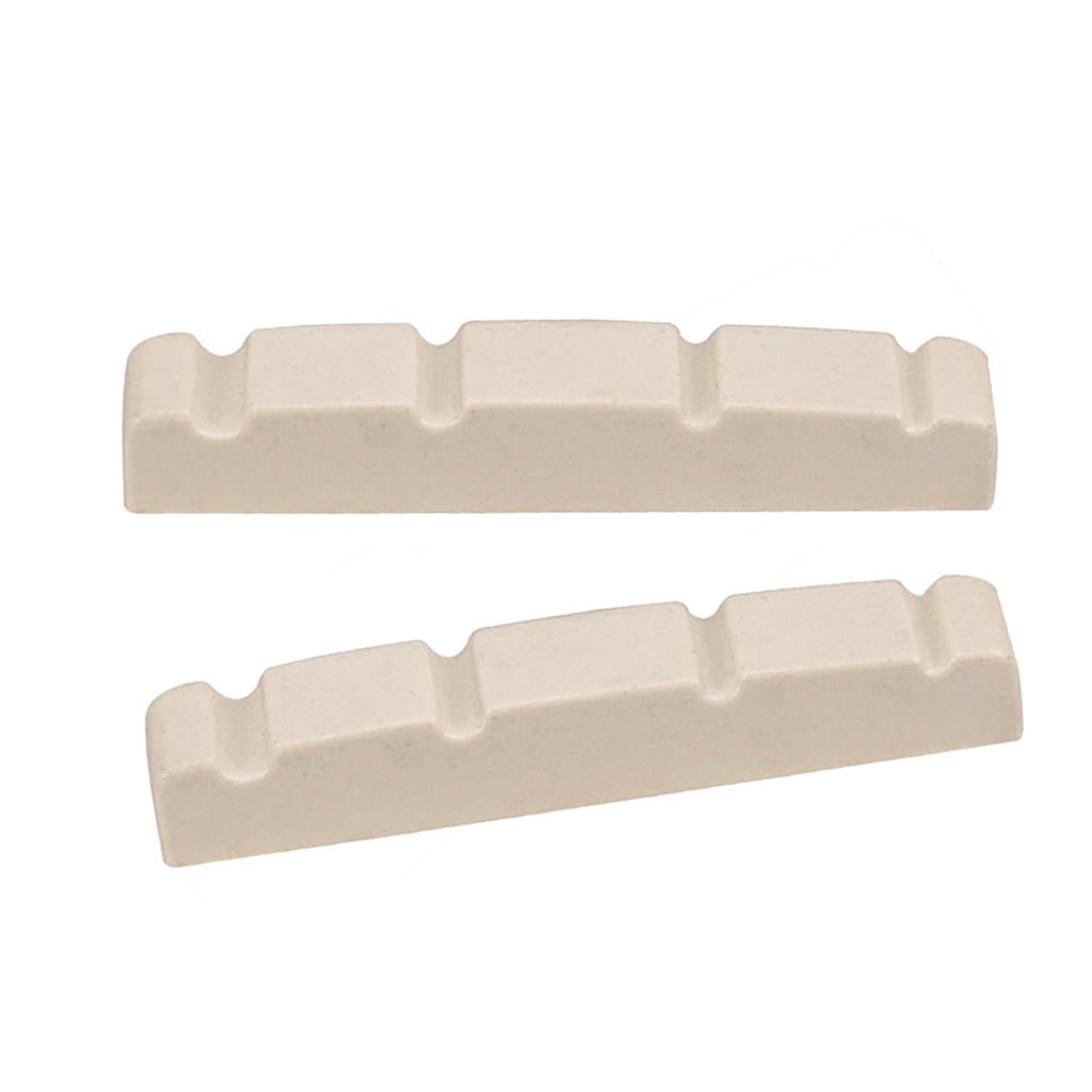 2 Pieces 4 String Pre-slotted Electric Jazz Bass Nut 44x5.8x8mm
