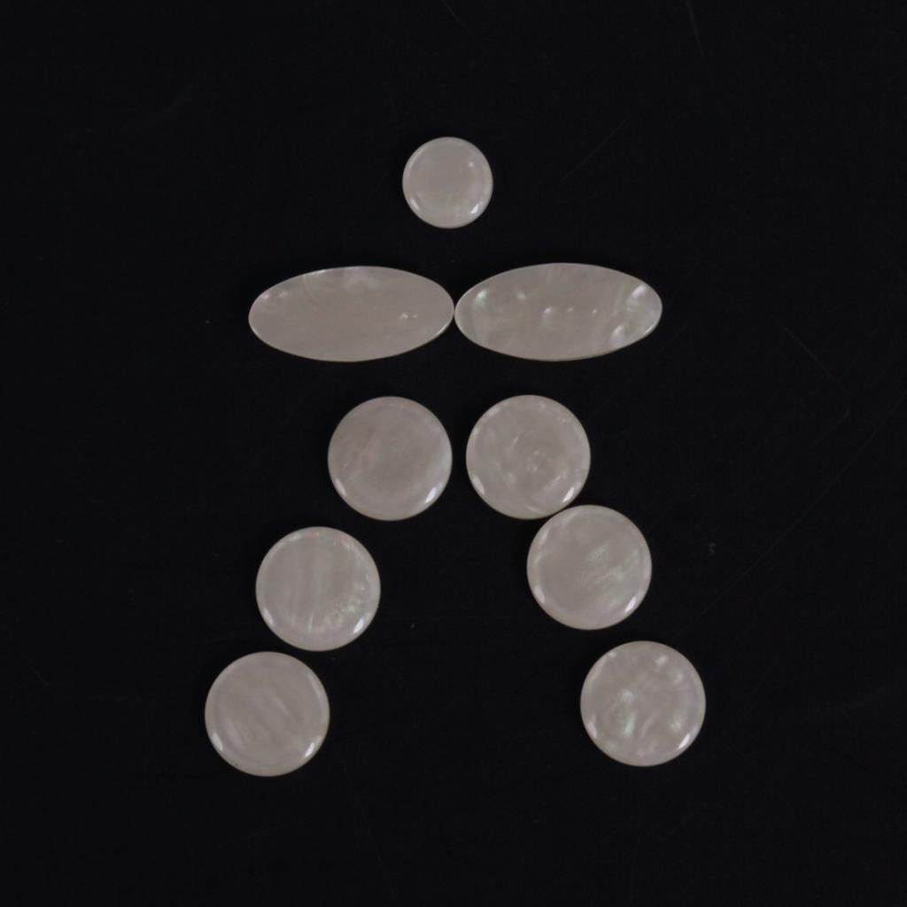 9 Pieces White Shell Key Button Inlays for Alto Tenor Soprano Saxophone Sax