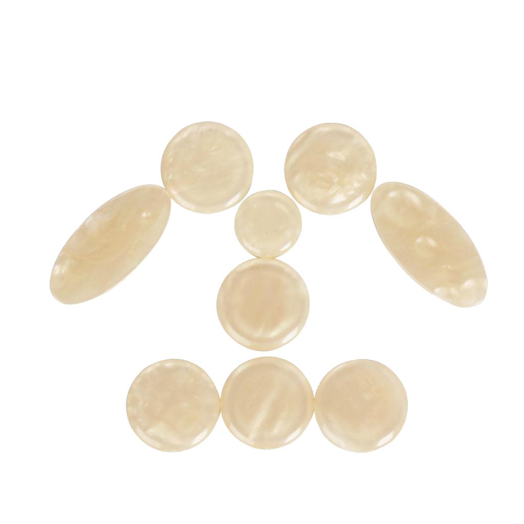 9 Pieces White Shell Key Button Inlays for Alto Tenor Soprano Saxophone Sax