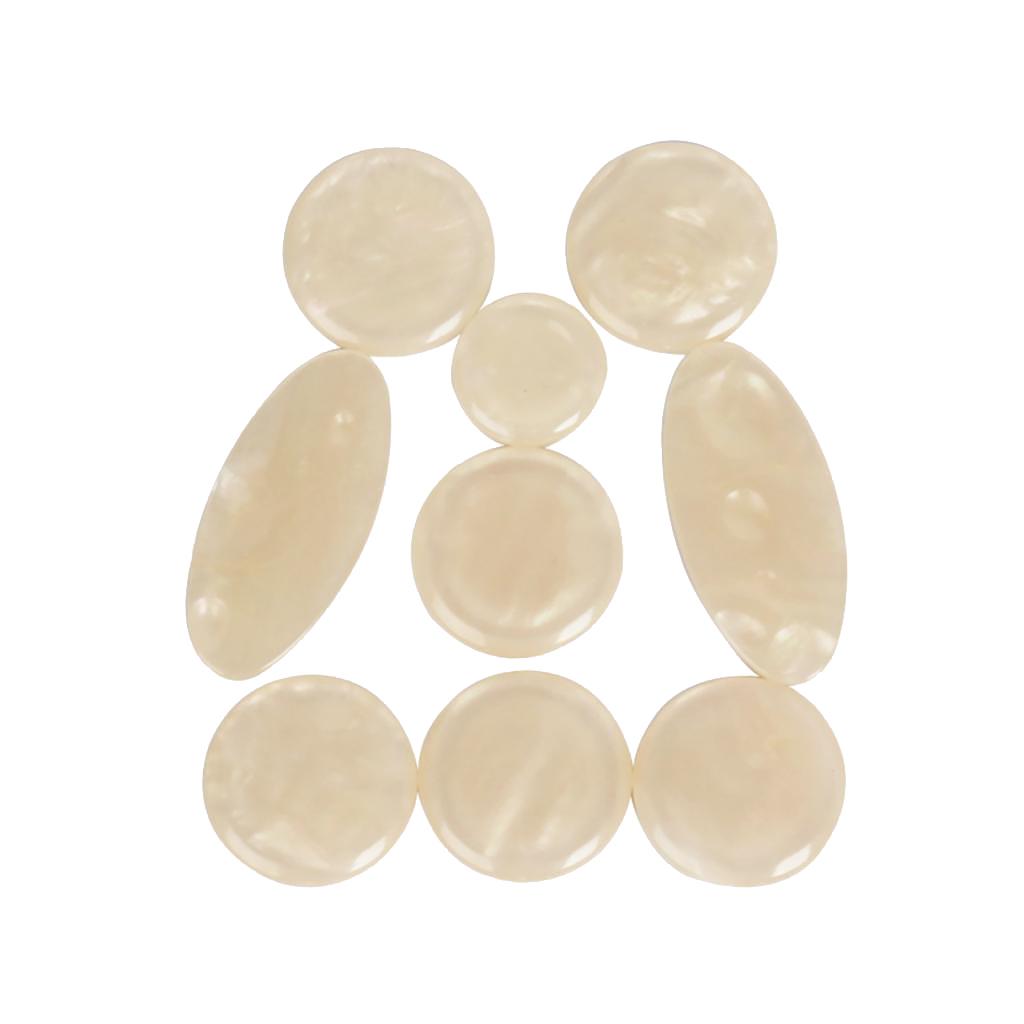 9 Pieces White Shell Key Button Inlays for Alto Tenor Soprano Saxophone Sax