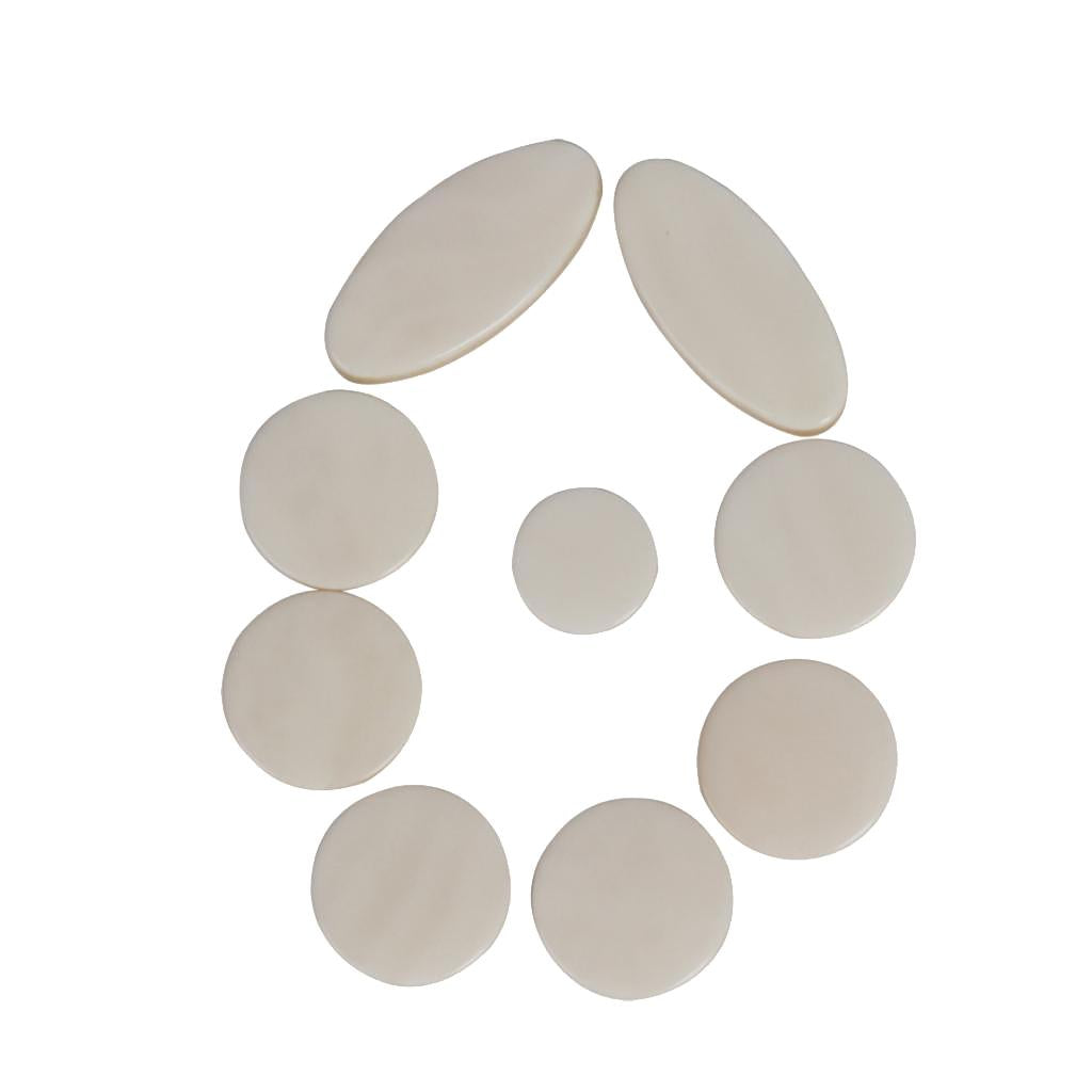 9 Pieces White Shell Key Button Inlays for Alto Tenor Soprano Saxophone Sax