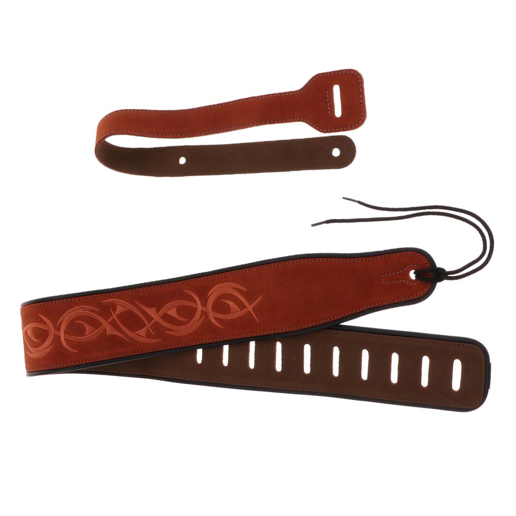 Guitar Leather Neck Shoulder Strap Belt for Electric Acoustic Guitar Bass