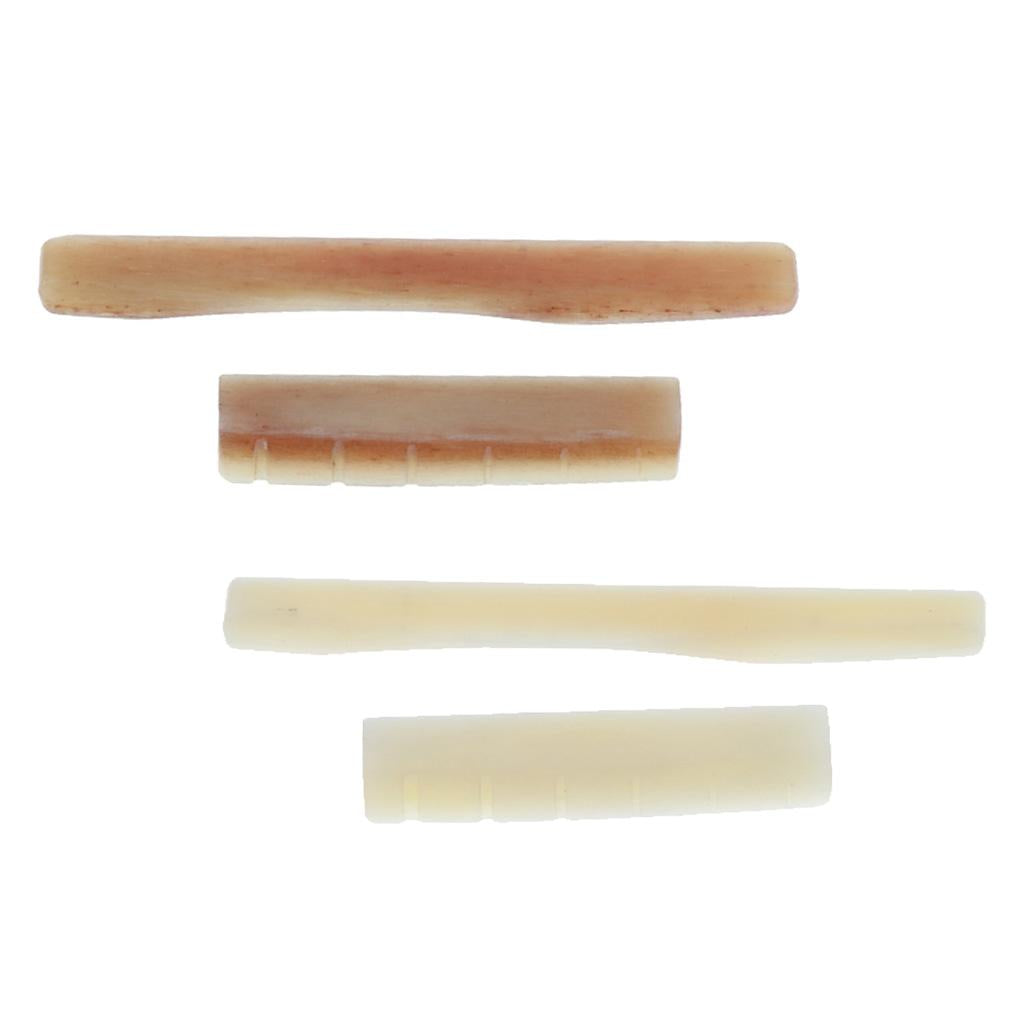 2pcs Acoustic Guitar Bridge Saddle Nut Guitar Replacement Parts Light Red