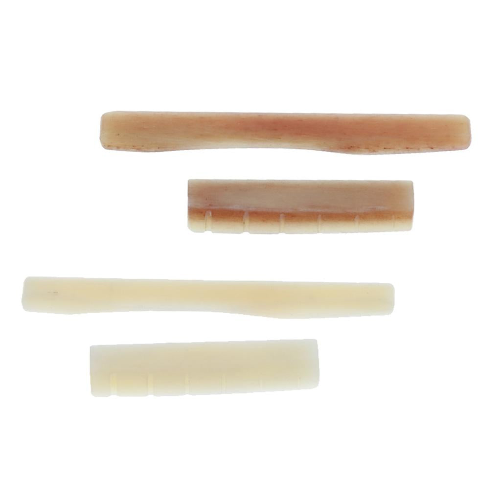 2pcs Acoustic Guitar Bridge Saddle Nut Guitar Replacement Parts Light Red