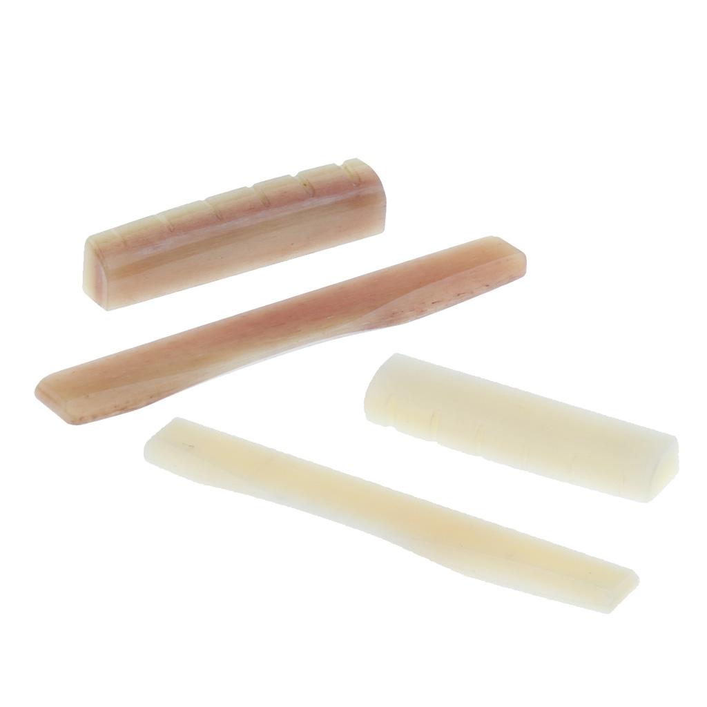 2pcs Acoustic Guitar Bridge Saddle Nut Guitar Replacement Parts Light Red