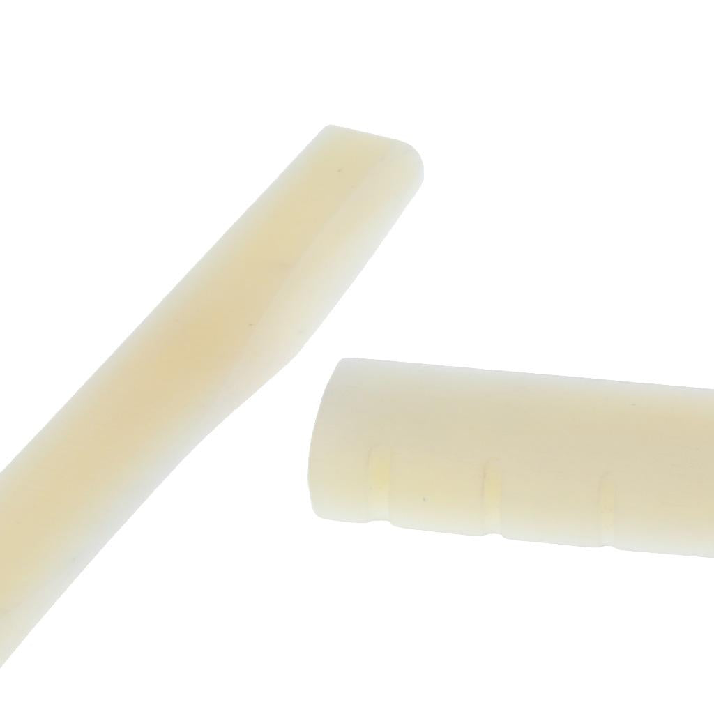 2pcs Acoustic Guitar Bridge Saddle Nut Guitar Replacement Parts Beige Color