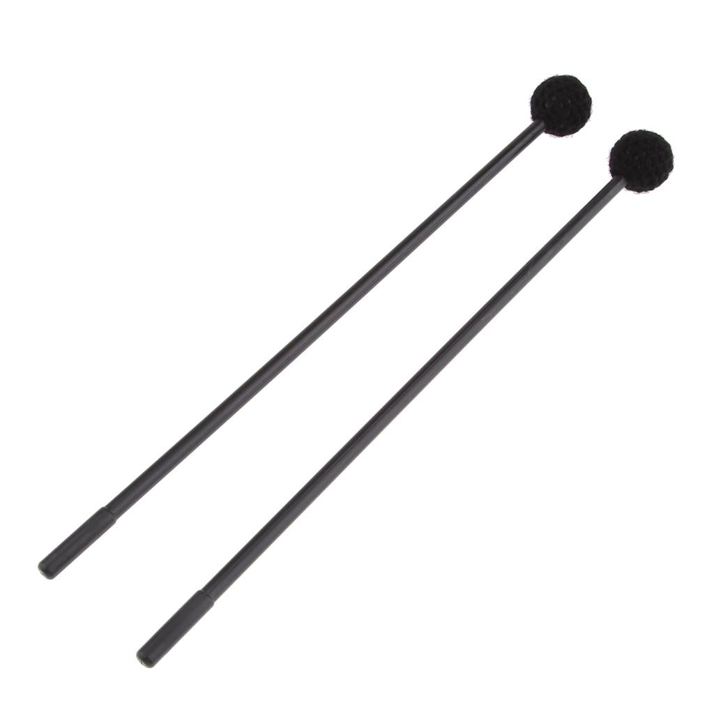 1 Pair Tongue Drum Sticks Mallets Beaters Black_Plastic