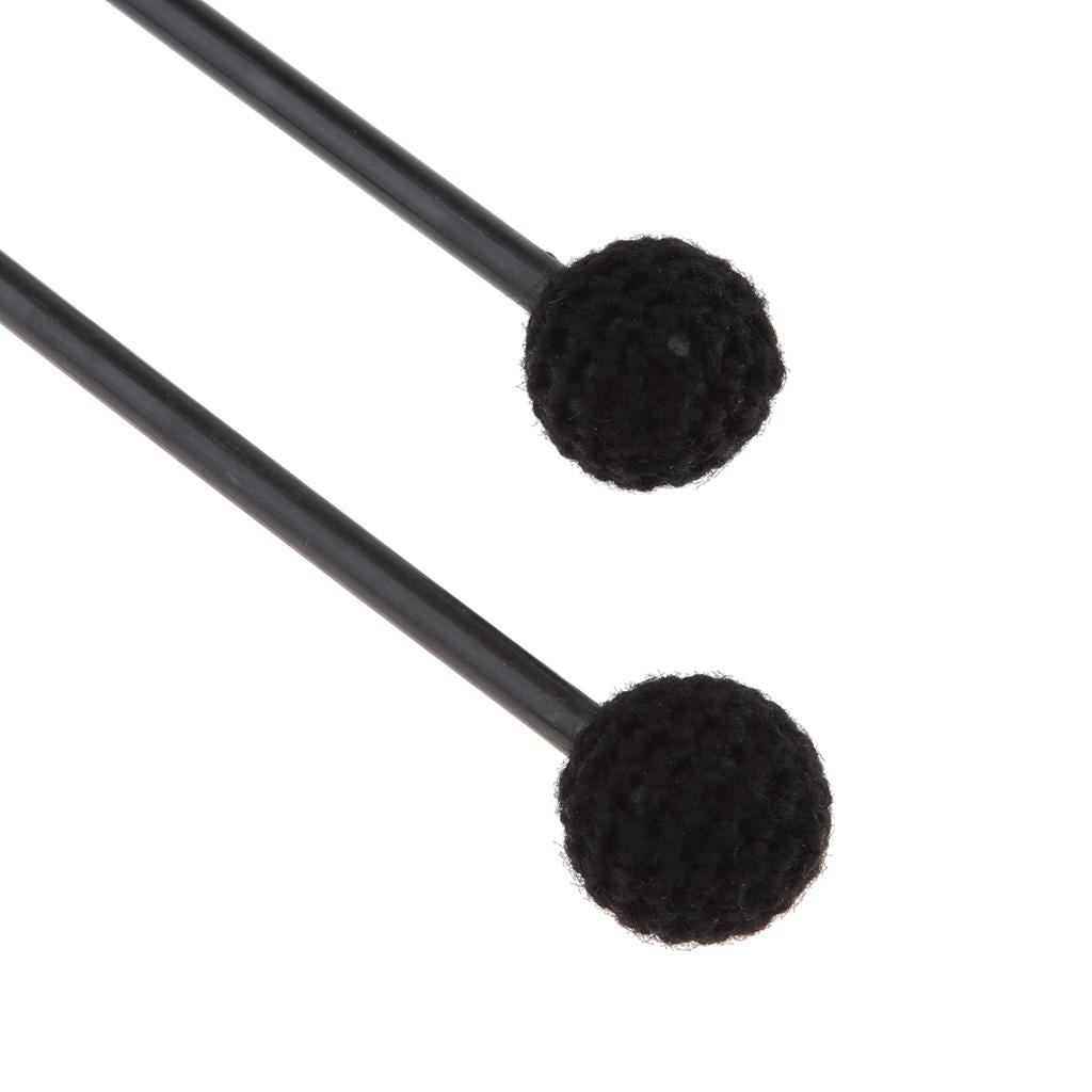 1 Pair Tongue Drum Sticks Mallets Beaters Black_Plastic