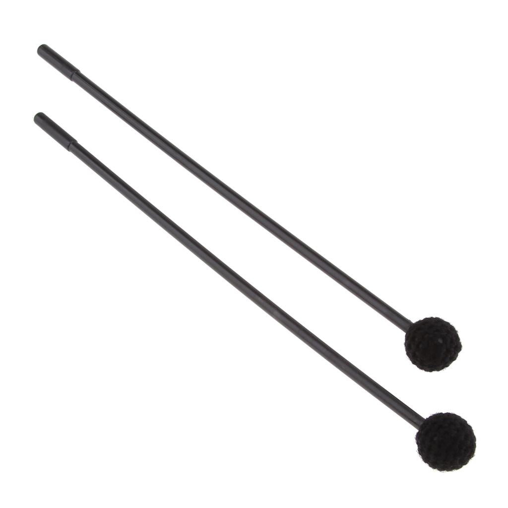 1 Pair Tongue Drum Sticks Mallets Beaters Black_Plastic