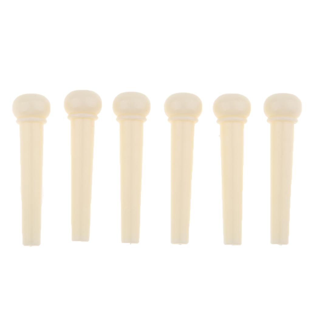6 Pieces Guitar Bridge Pins String Nails Cores for Folk Acoustic Guitar