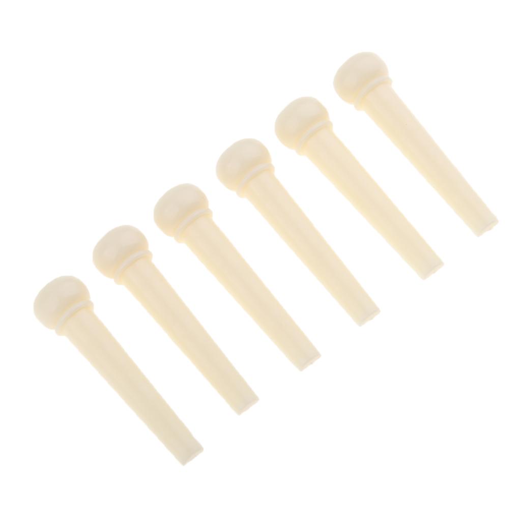 6 Pieces Guitar Bridge Pins String Nails Cores for Folk Acoustic Guitar