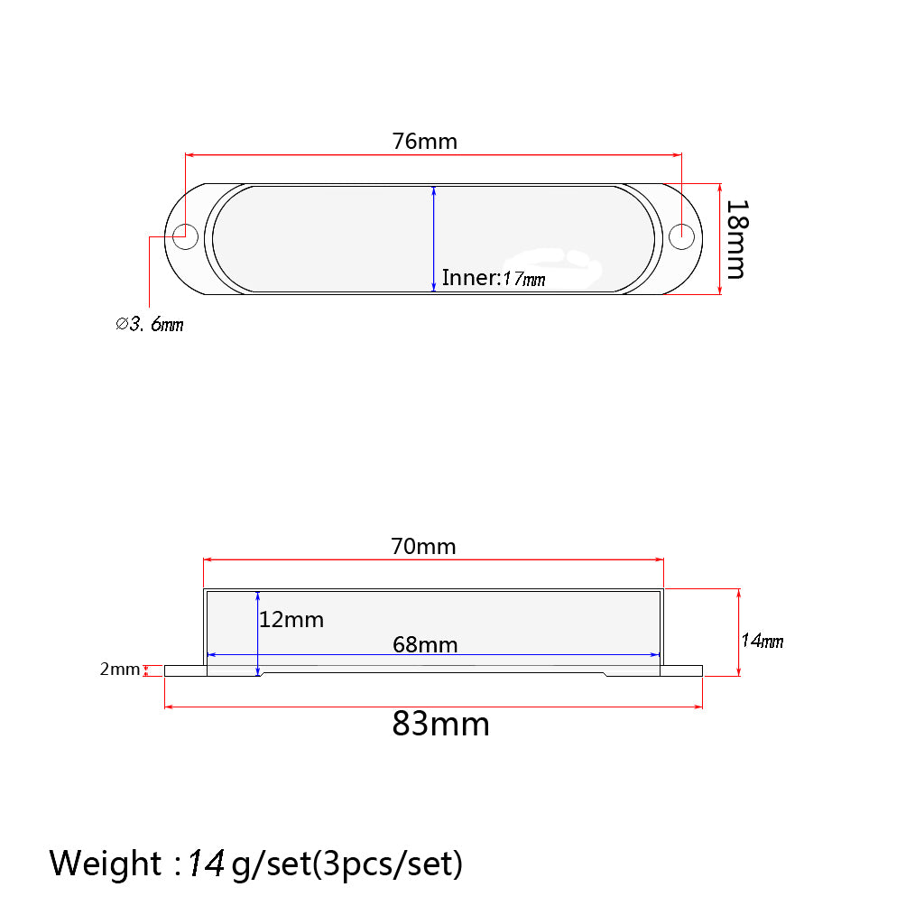 3 Pieces Guitar Pickup Cover For ST Strat Stratorcast Electric Guitar